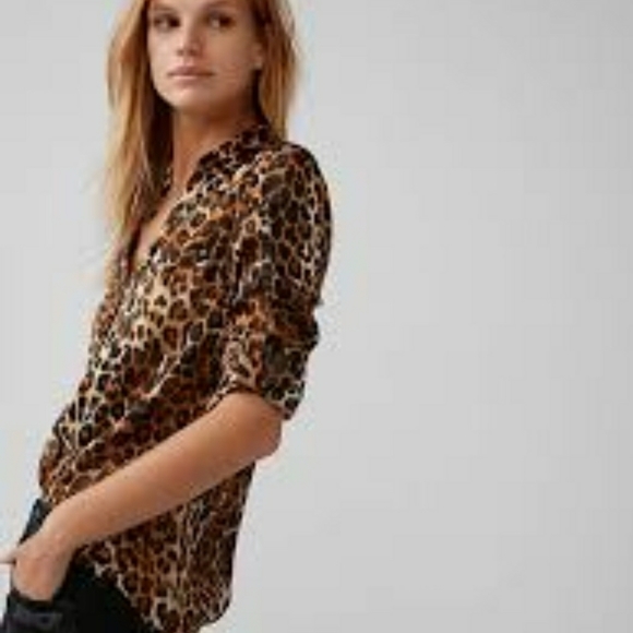 Express Tops - Express Animal/Leopard print Portofino shirt Express Tops - Express Animal/Leopard print Portofino shirt